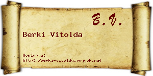 Berki Vitolda névjegykártya